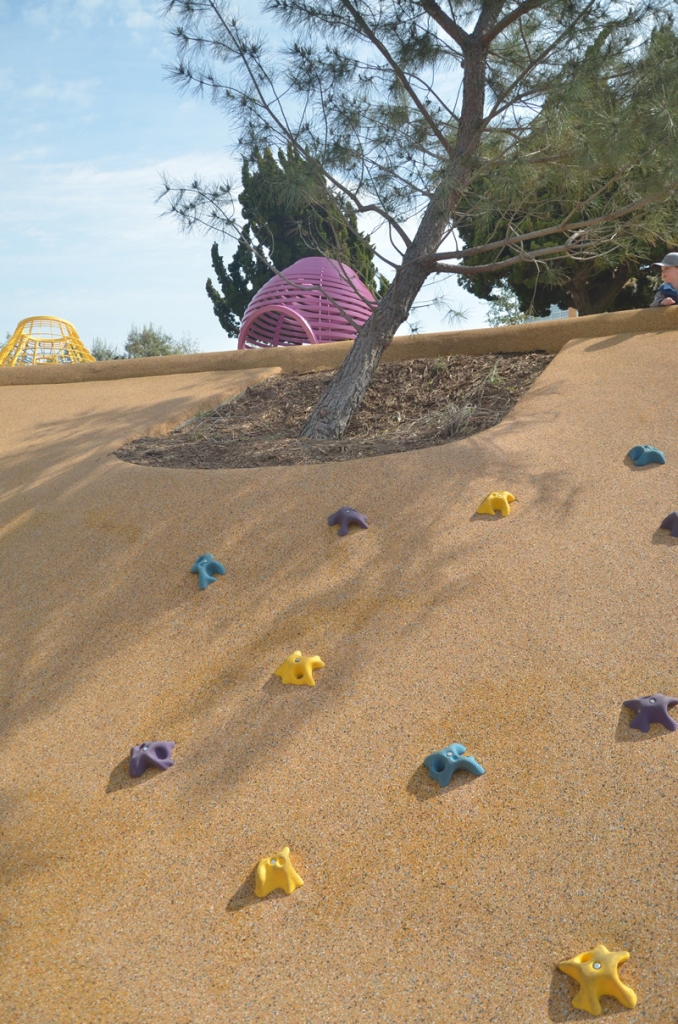 SpectraPour Rubber Playground System at Palisades Garden Walk in Santa Monica, CA.