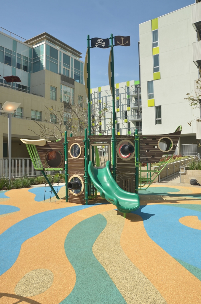 SpectraTop Rubber Playground System at The Village in Santa Monica, CA.