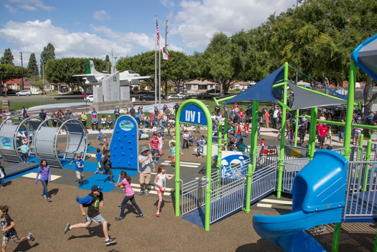 SpectraPour Playground Surface System at Del Valle Park in Lakewood, CA.