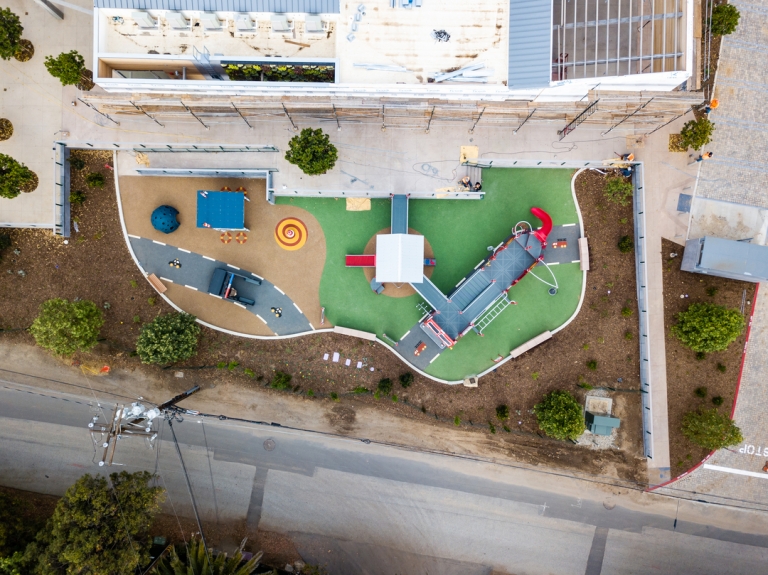 SpectraPour playground safety surface at Whole Foods In the Park in Malibu, CA.