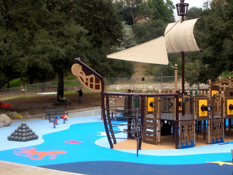 SpectraPour Playground Surface System at Reeses Retreat in Pasadena, CA.