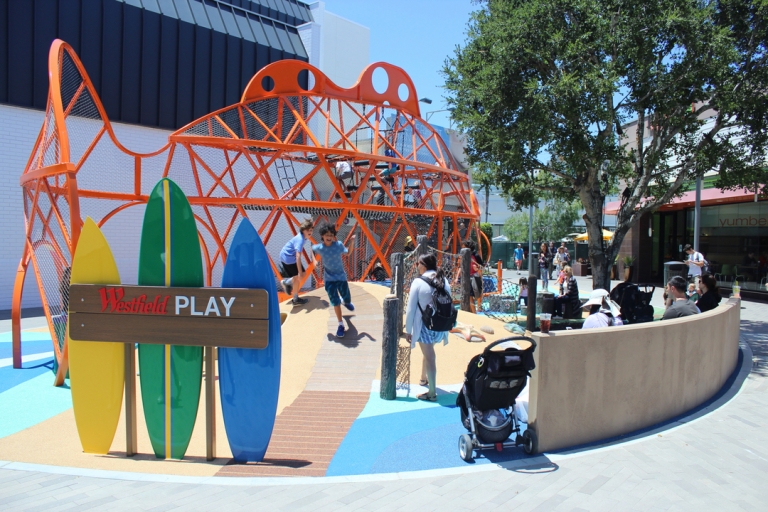 SpectraPour playground safety surface System at Westfield UTC Mall in San Diego, CA.