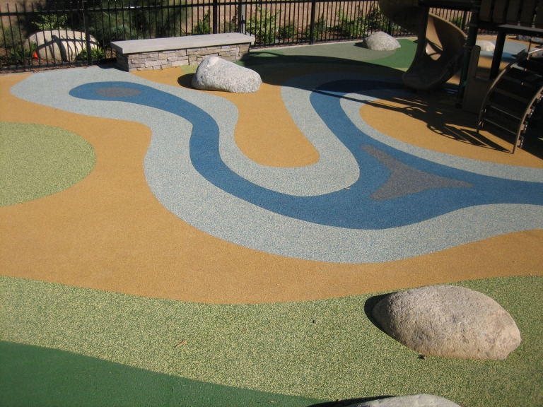 SpectraTop Rubber Playground System at Little Bear Park in Bell, CA.