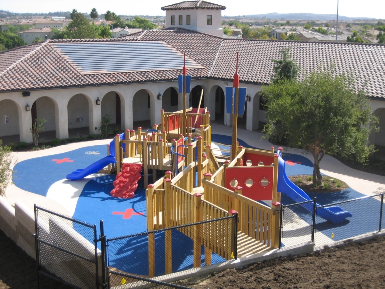 SpectraPour CA Rubber Playground System at Torrey Del Mar Daycare in San Diego, CA.