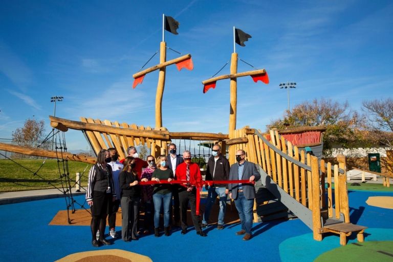 santana park playground ribbon cutting