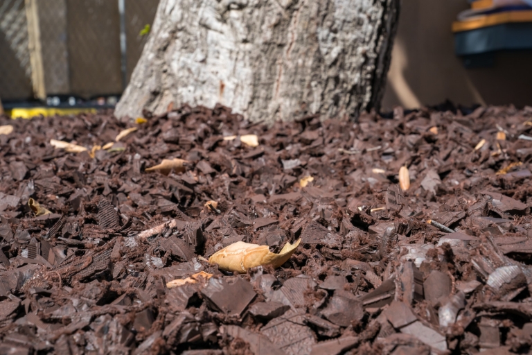 loose rubber mulch at outdoor playground