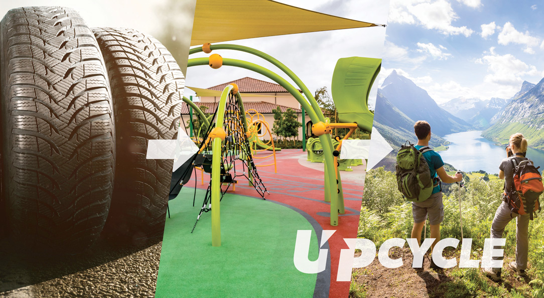 tire upcycled into playground surfacing is good for the environment