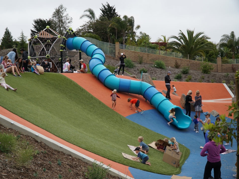 olympus park playground slide and turf