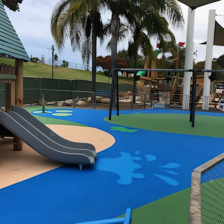 playground surfacing that looks like a river