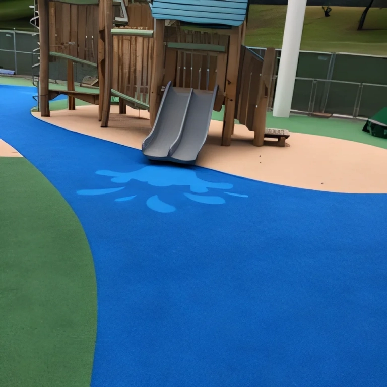 playground surfacing that looks like a river
