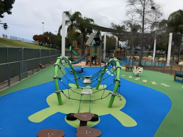 playground surfacing that looks like a river