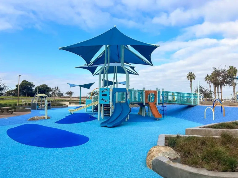 bright blue playground