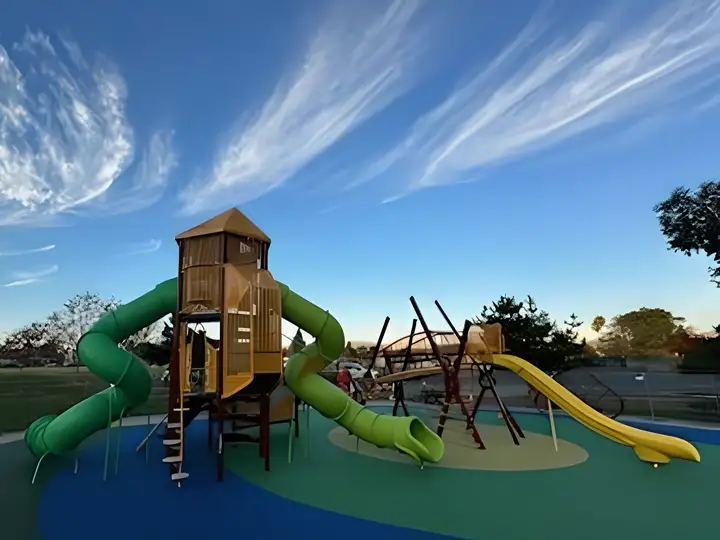 fun playground with three slides